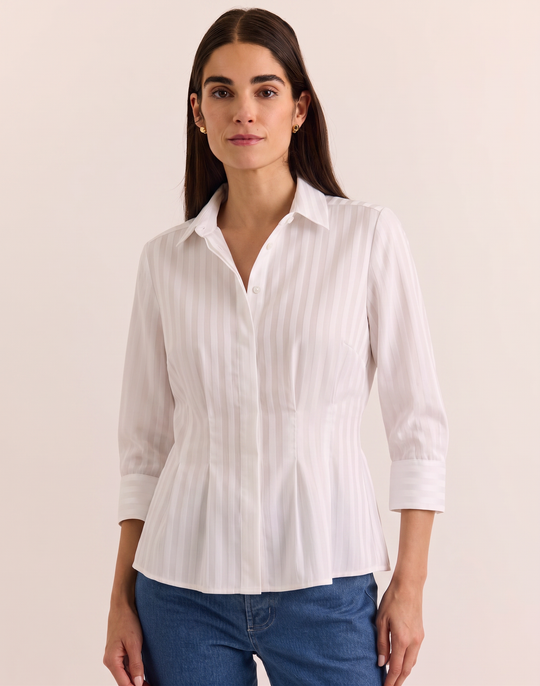 Martina 3/4 Sleeve Classic Stripe Shirt