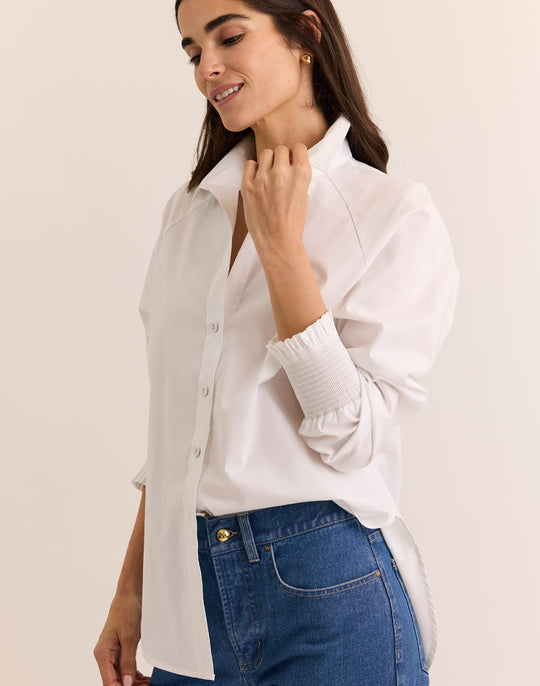Sadie Long Smocked Sleeve Shirt