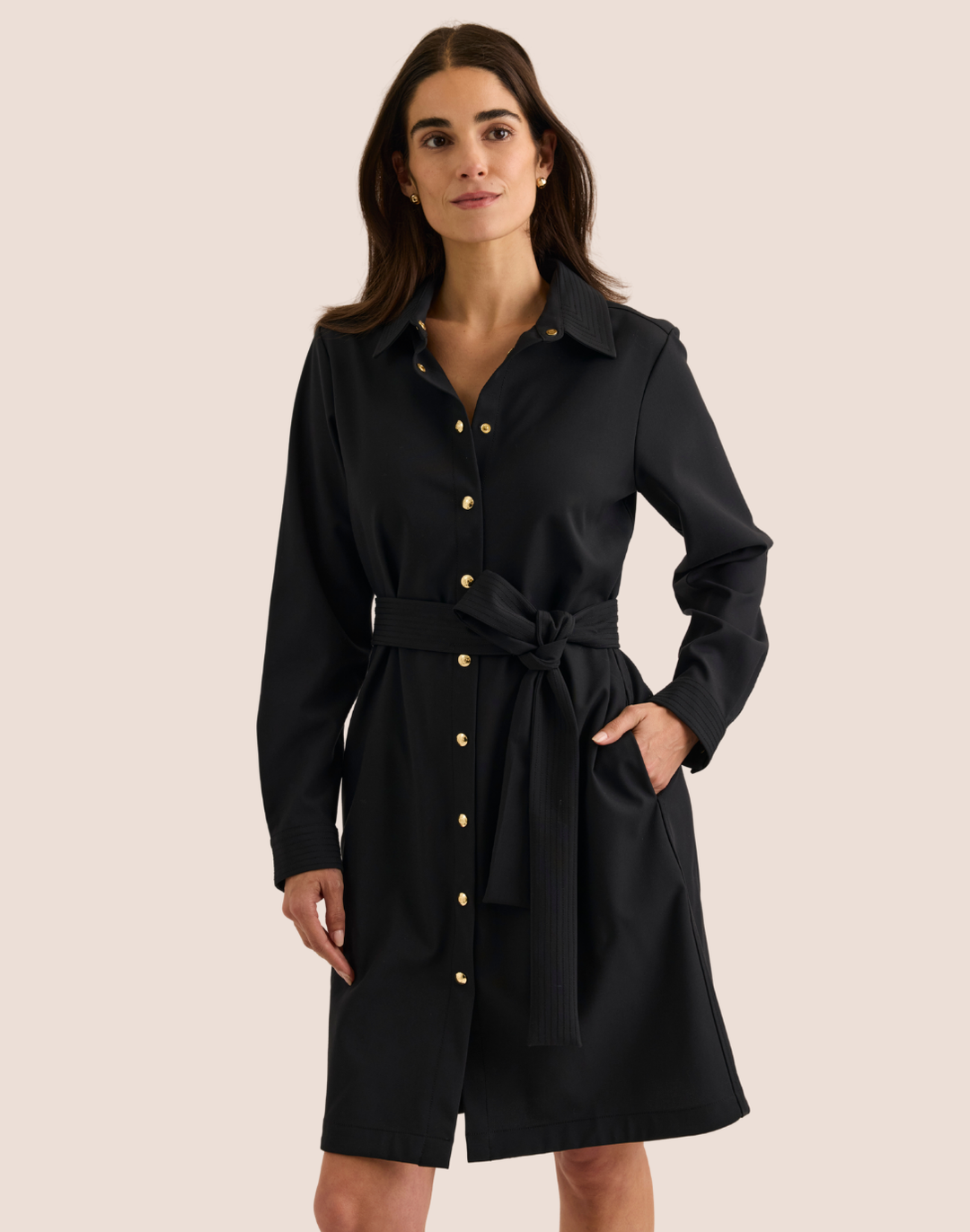 Astrid Long Sleeve Traveler's Twill Dress