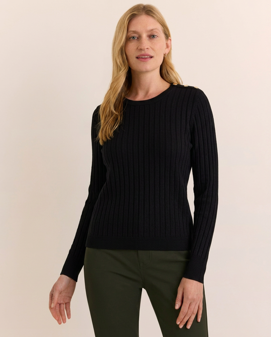 Amber Long Sleeve Shoulder Button Sweater