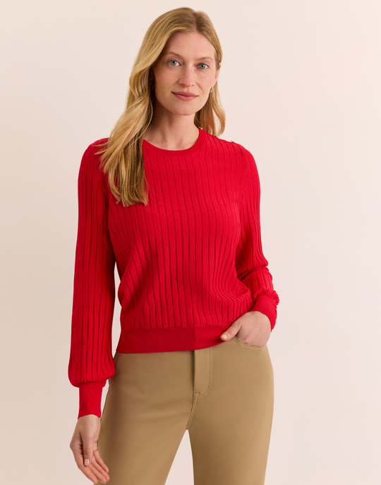 Amber Long Sleeve Shoulder Button Sweater
