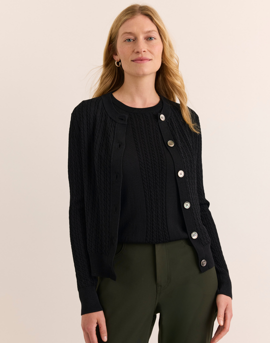 Edith Long Sleeve Cable Knit Cardigan