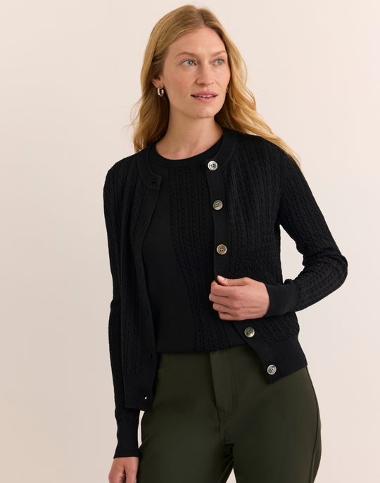Edith Long Sleeve Cable Knit Cardigan
