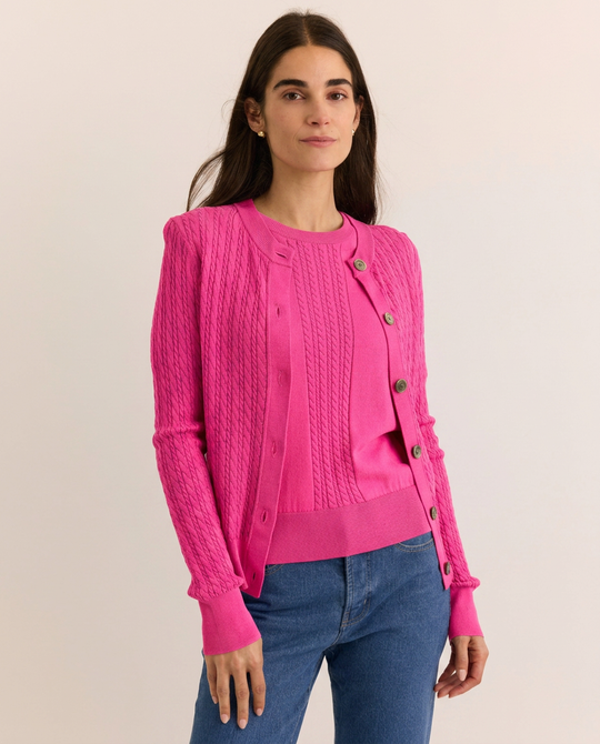 Edith Long Sleeve Cable Knit Cardigan