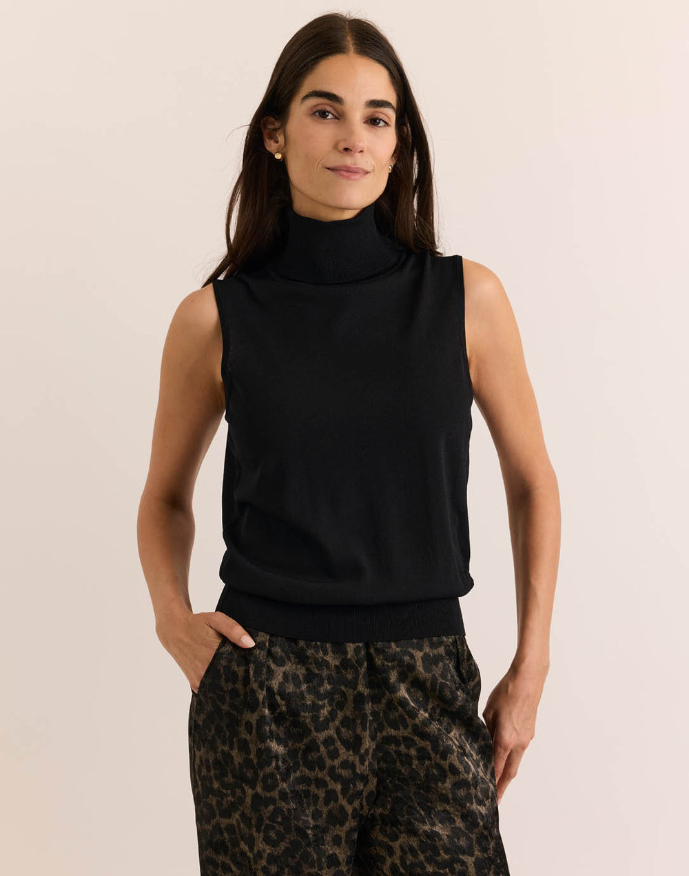 Ashley Sleeveless Turtleneck Sweater Tank