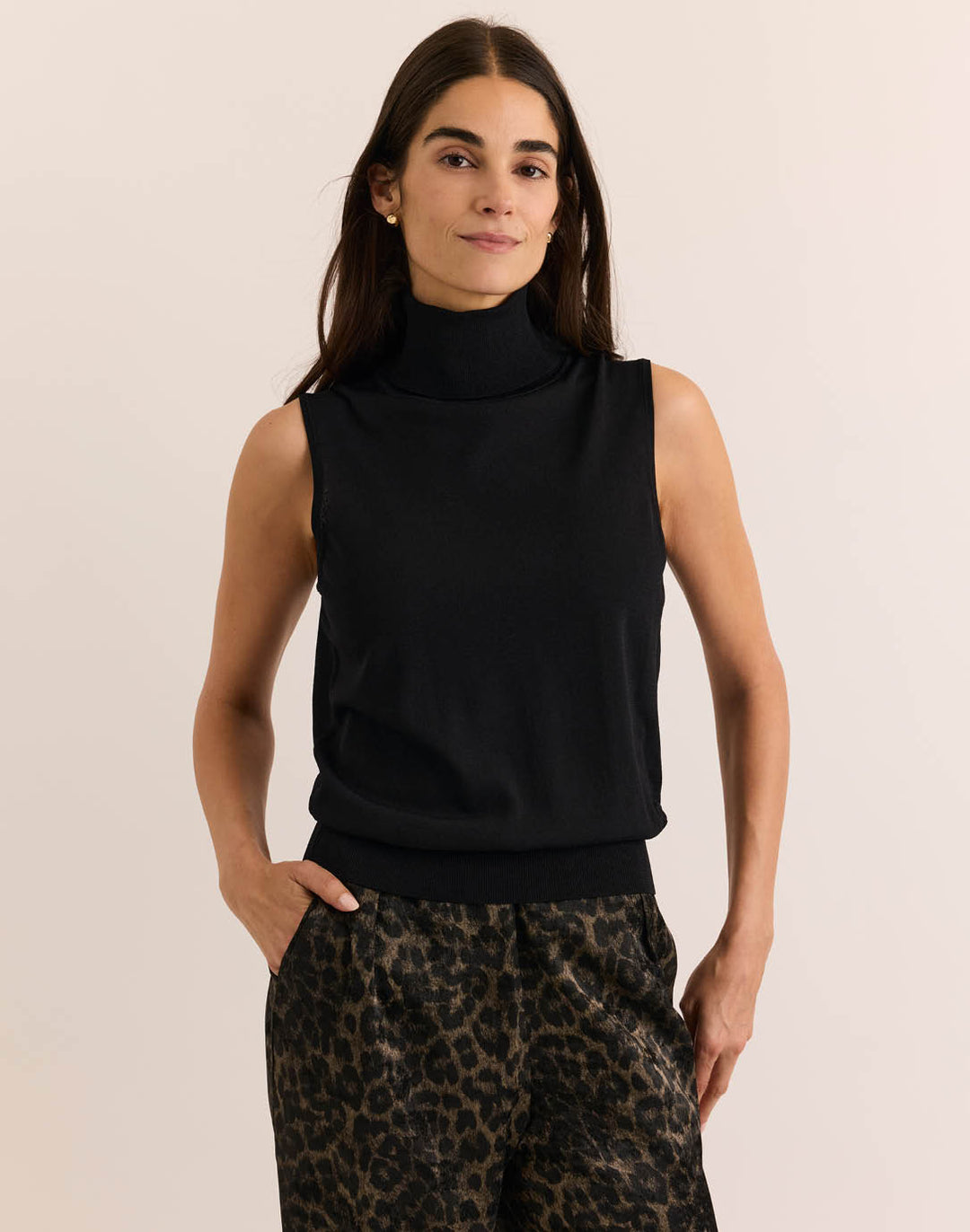 Ashley Sleeveless Turtleneck Sweater Tank