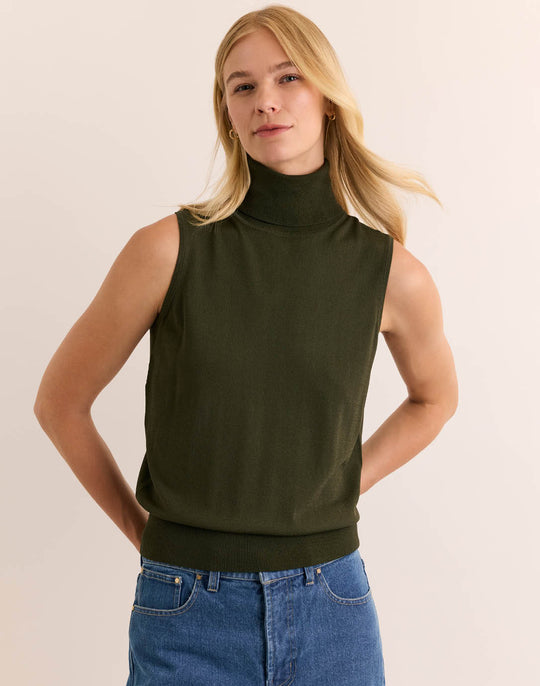 Ashley Sleeveless Turtleneck Sweater Tank