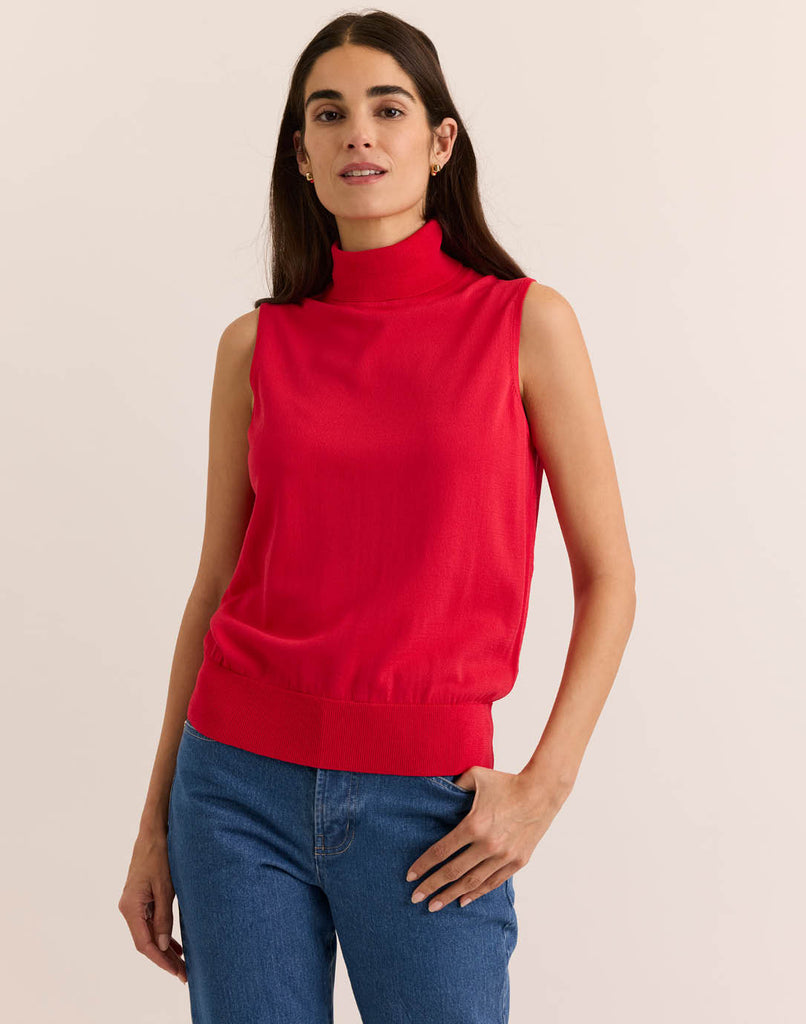 odor ash sleeveless トップス 韓国 シズニルック Ashley Sleeveless Turtleneck Sweater Tank – Hinson Wu