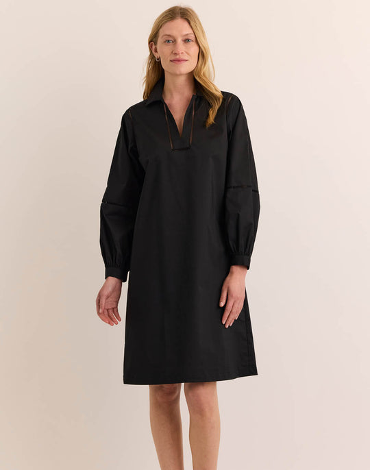 Laura Long Sleeve Lace Trim Dress