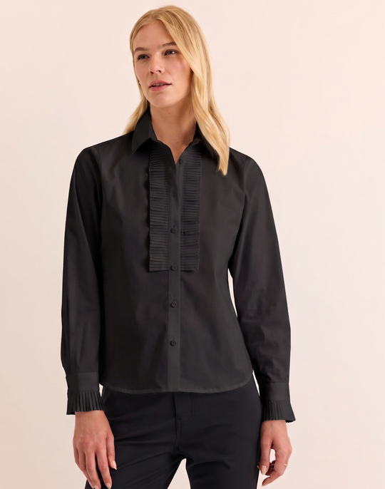 Piper Long Sleeve Pleated Ruffle Shirt