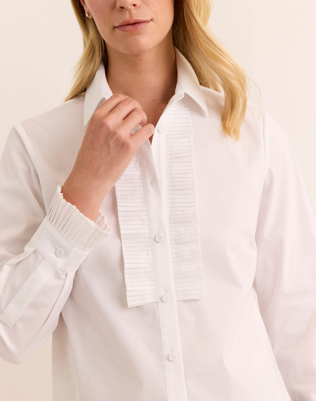 Piper Long Sleeve Pleated Ruffle Shirt