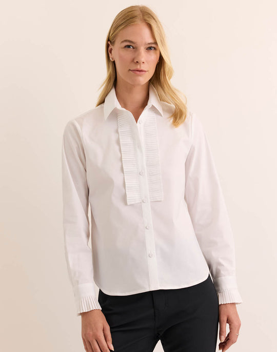 Piper Long Sleeve Pleated Ruffle Shirt