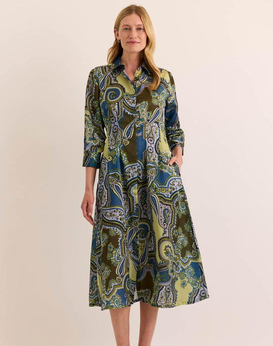 Martina 3/4 Sleeve Opulent Paisley Dress