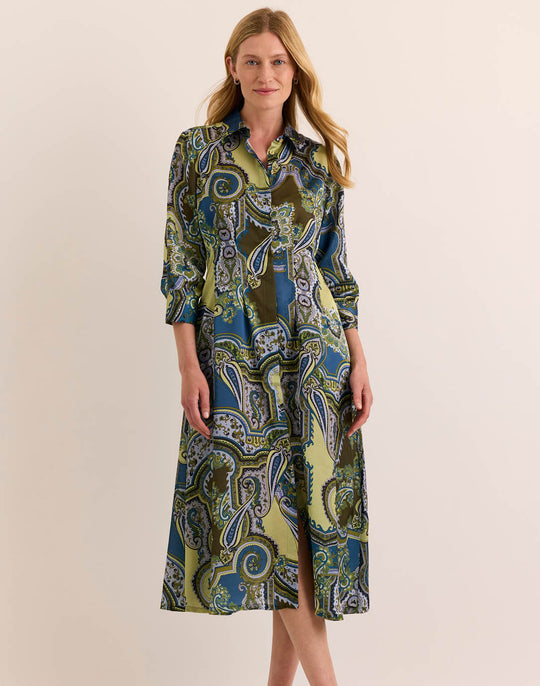 Martina 3/4 Sleeve Opulent Paisley Dress