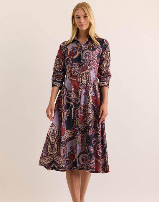 Martina 3/4 Sleeve Opulent Paisley Dress