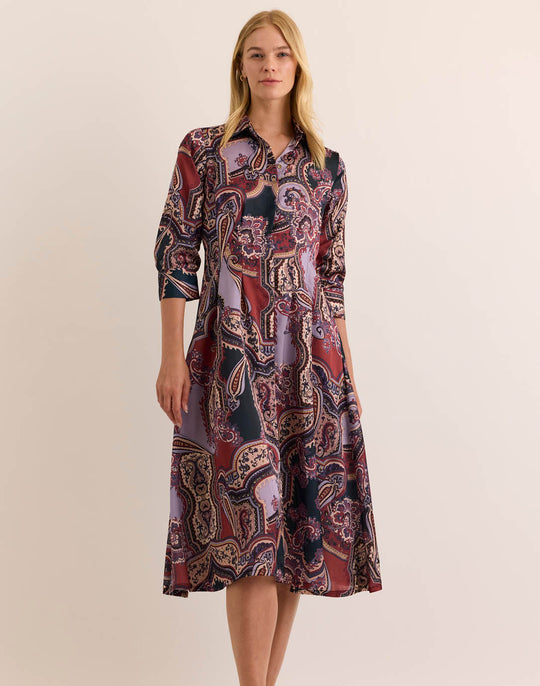 Martina 3/4 Sleeve Opulent Paisley Dress