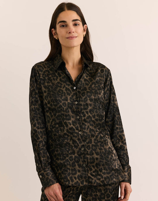 Margot Long Sleeve Animal Print Shirt