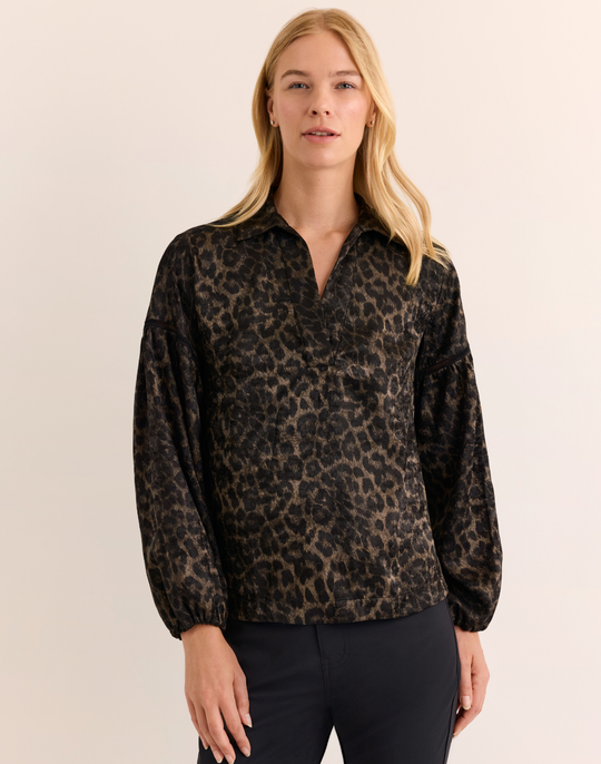 Arianna Long Sleeve Animal Print Top