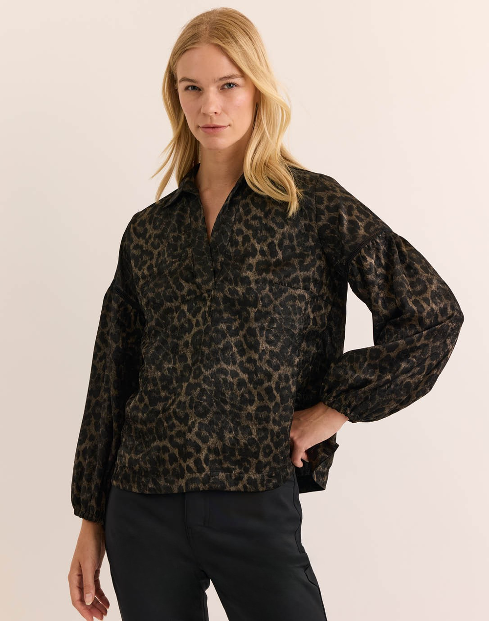 Arianna Long Sleeve Animal Print Top