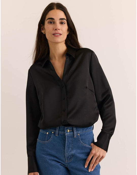 Lindsey Long Sleeve Liquid Satin Shirt