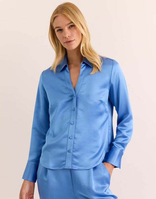 Lindsey Long Sleeve Liquid Satin Shirt