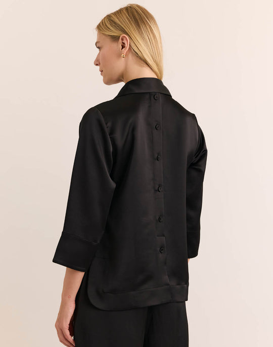 Aileen 3/4 Sleeve Liquid Satin Top