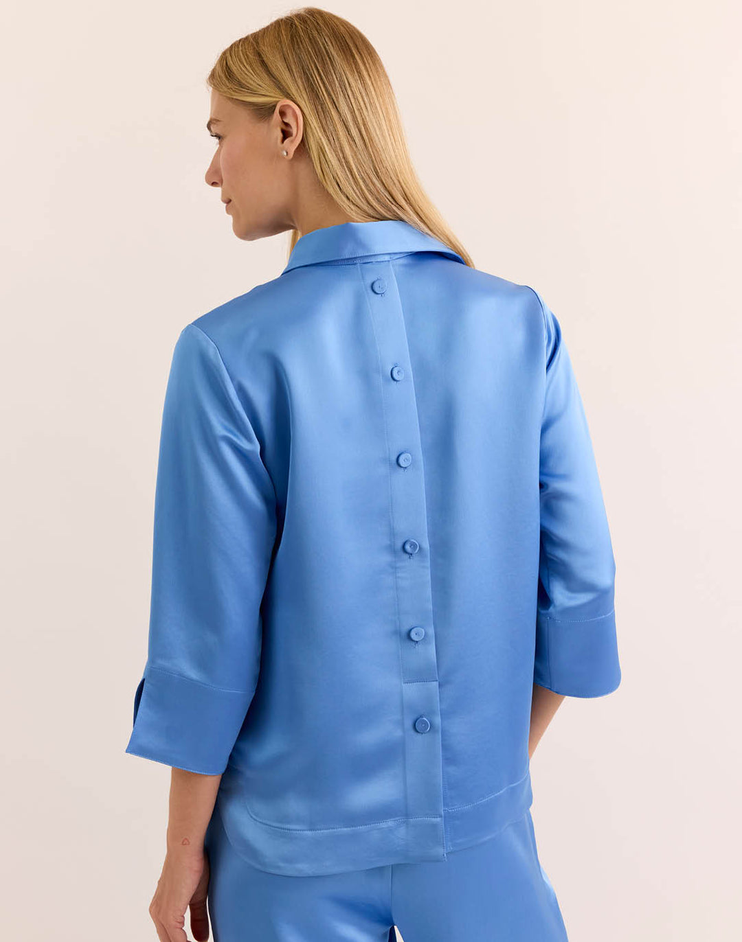 Aileen 3/4 Sleeve Liquid Satin Top