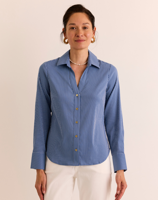 Lindsey Long Sleeve Ribbon Stripe Shirt