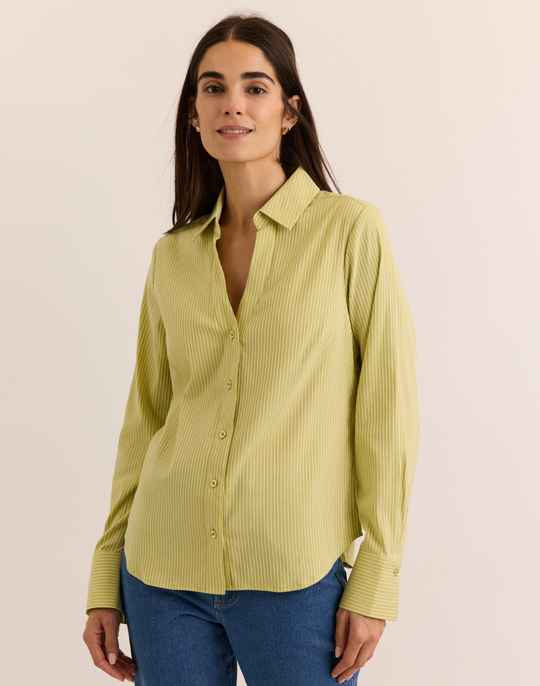 Lindsey Long Sleeve Ribbon Stripe Shirt