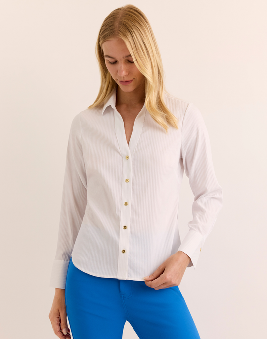Lindsey Long Sleeve Ribbon Stripe Shirt