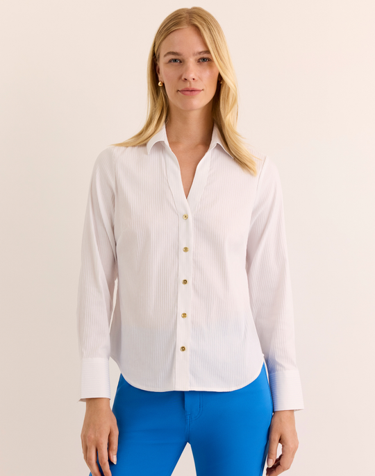 Lindsey Long Sleeve Ribbon Stripe Shirt