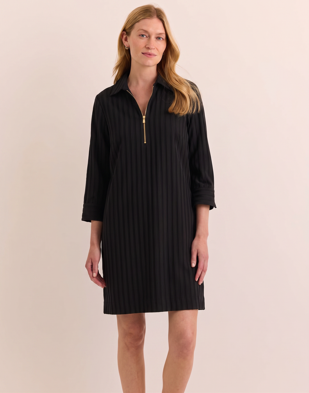 Alessa 3/4 Sleeve Classic Stripe Dress