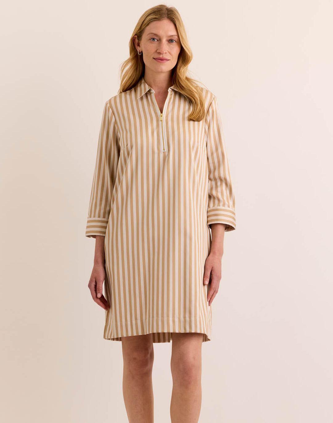 Alessa 3/4 Sleeve Classic Stripe Dress