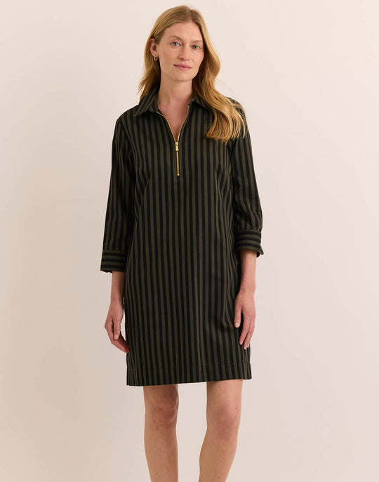 Alessa 3/4 Sleeve Classic Stripe Dress