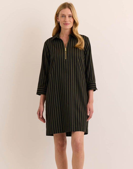 Alessa 3/4 Sleeve Classic Stripe Dress