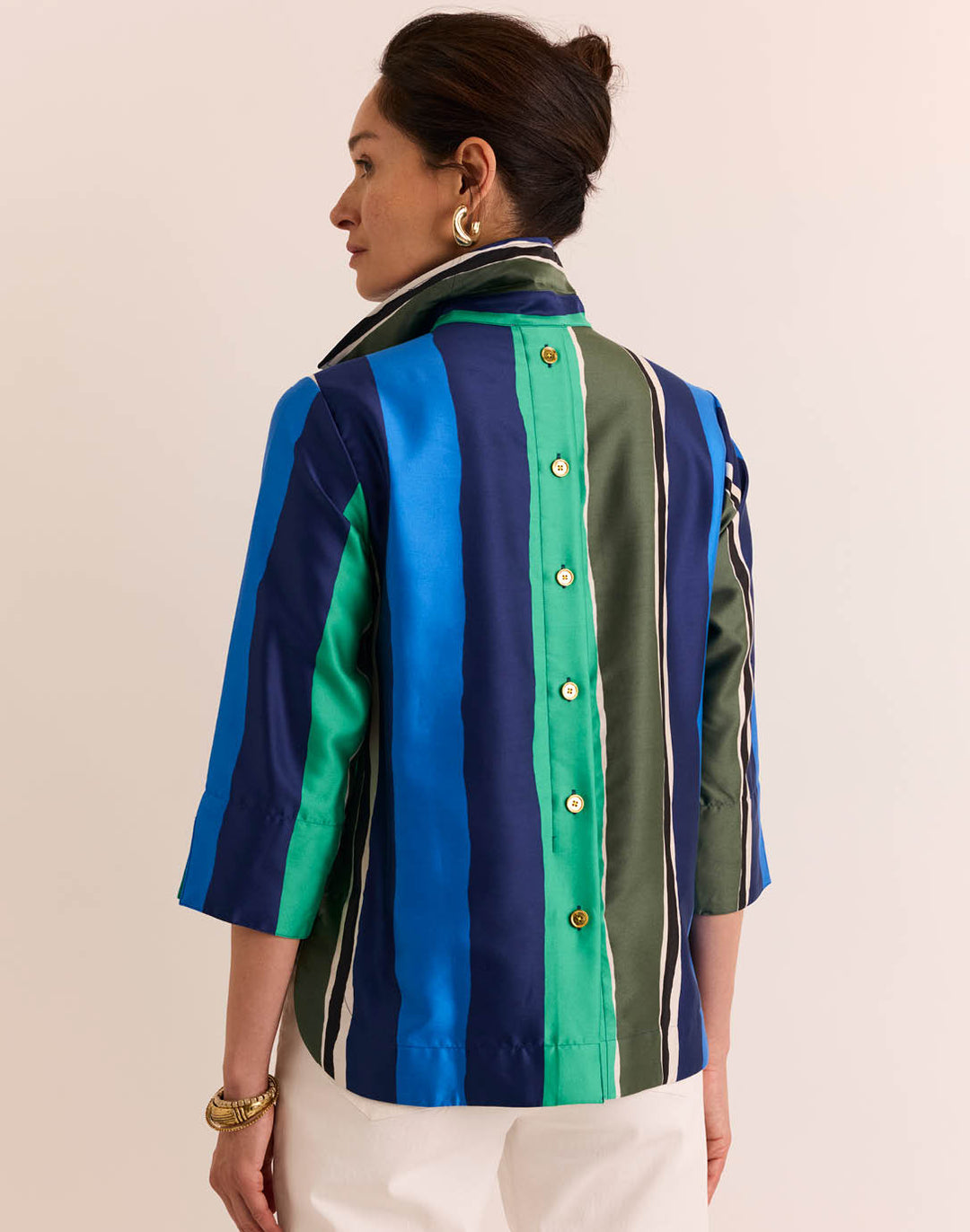 Aileen 3/4 Sleeve Abstract Stripe Top