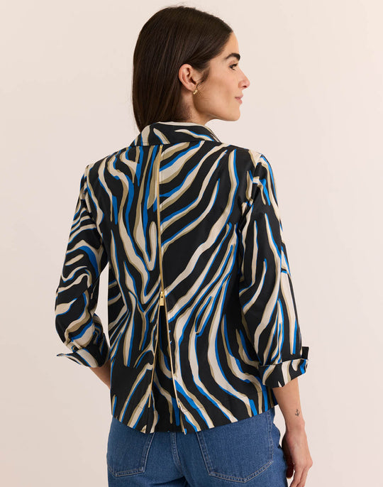 New Xena 3/4 Sleeve Abstract Zebra