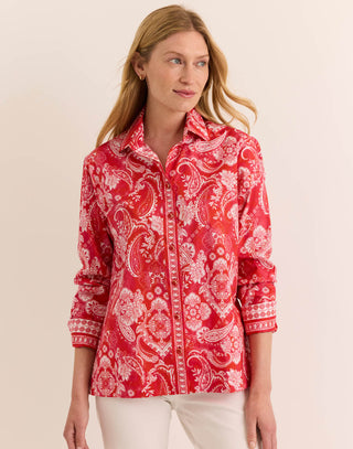 Margot Long Sleeve Painted Paisley Shirt