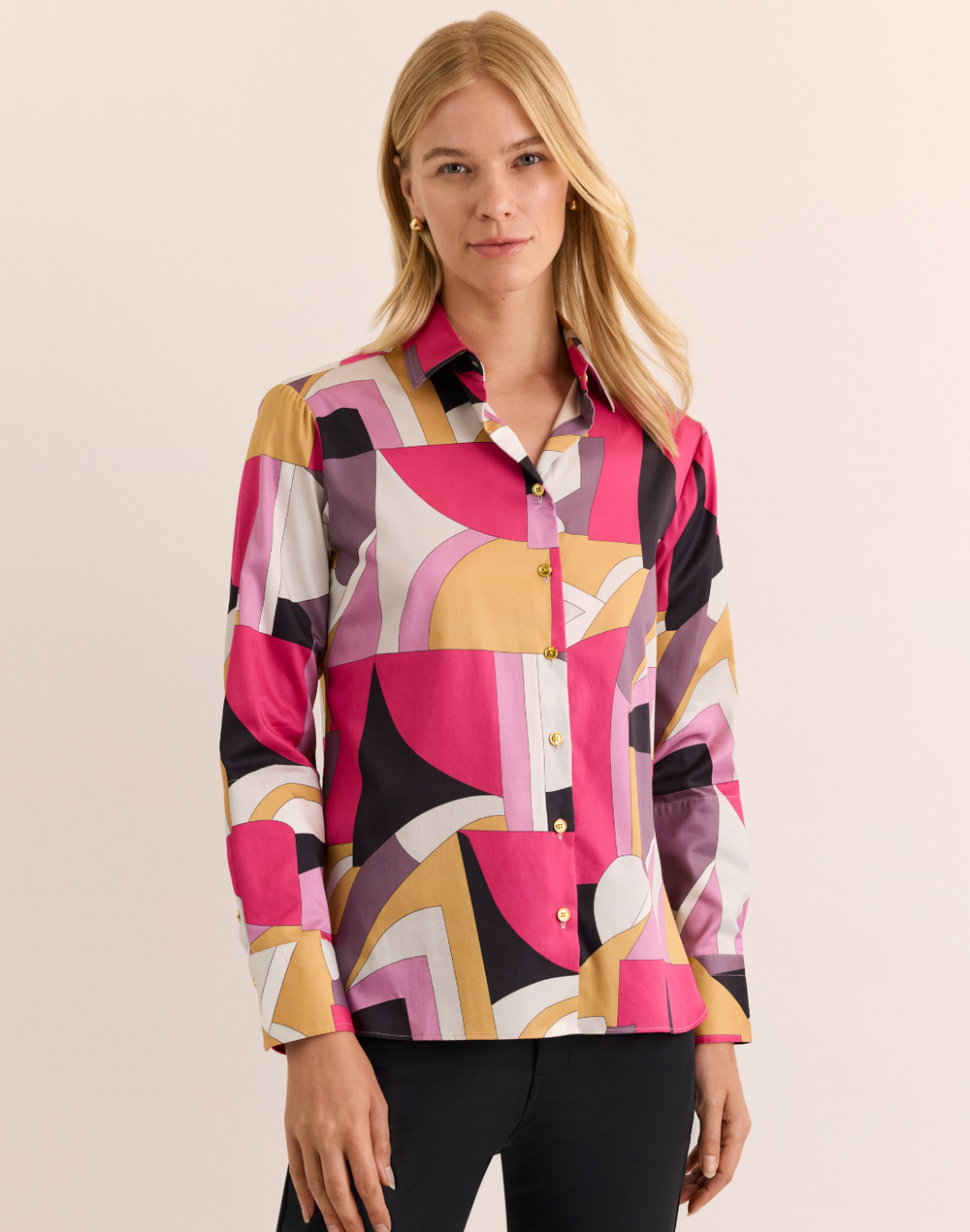 Margot Long Sleeve Abstract Graphic Shirt