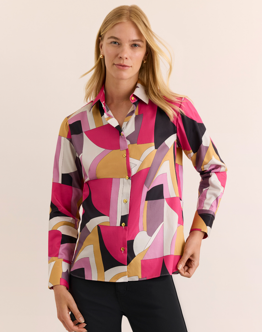 Margot Long Sleeve Abstract Graphic Shirt