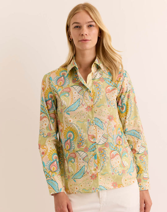 Margot Long Sleeve Festive Paisley Shirt