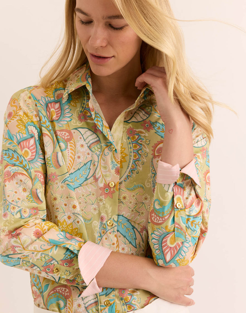 Margot Long Sleeve Festive Paisley Shirt