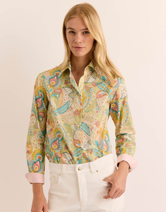 Margot Long Sleeve Festive Paisley Shirt