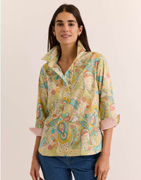 Aileen 3/4 Sleeve Festive Paisley Top