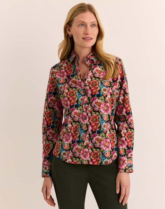 Clarice Long Sleeve Floral Bouquet Print Shirt