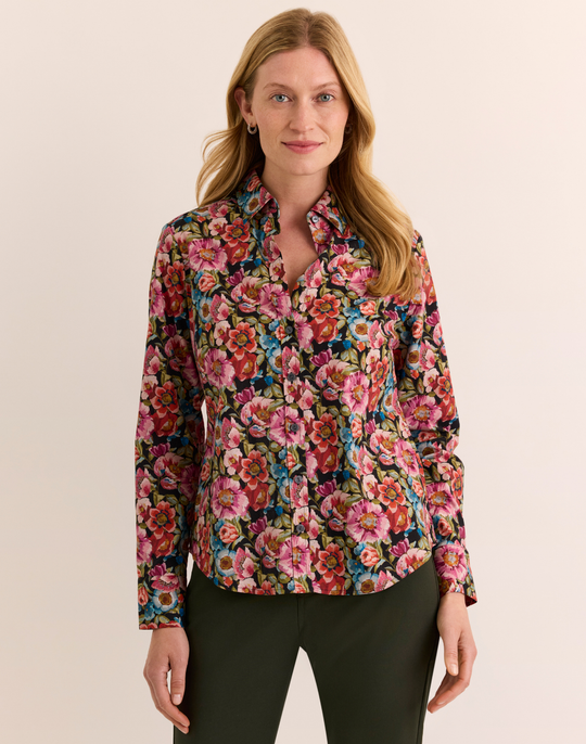 Clarice Long Sleeve Floral Bouquet Print Shirt