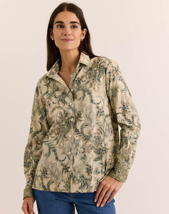 Margot Long Sleeve Fresco Print Shirt
