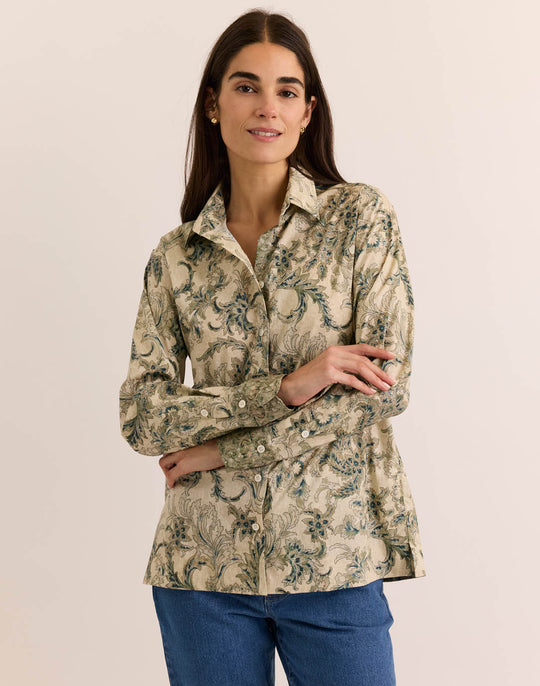 Margot Long Sleeve Fresco Print Shirt