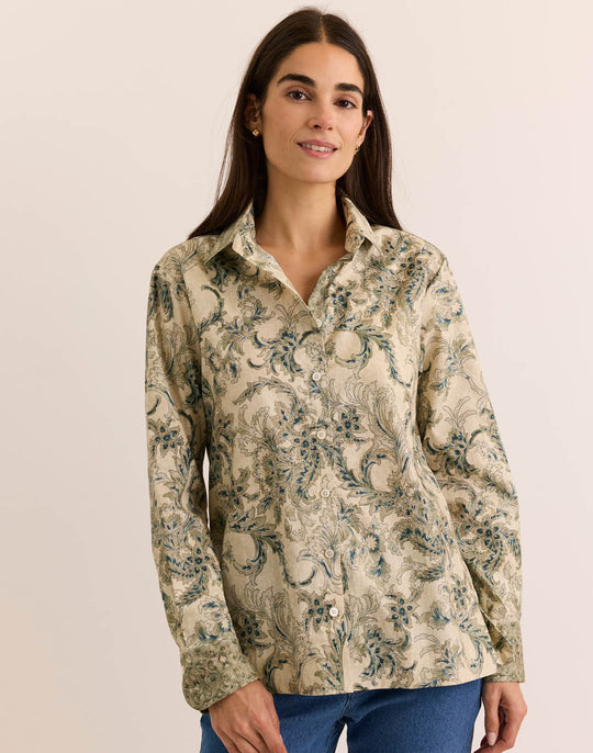 Margot Long Sleeve Fresco Print Shirt