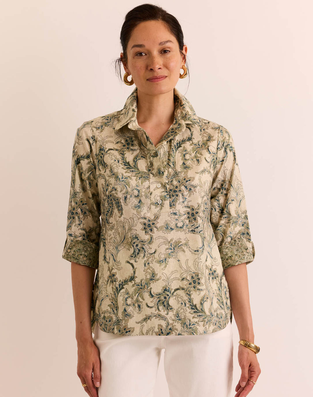 Charlotte 3/4 Sleeve Fresco Print Top
